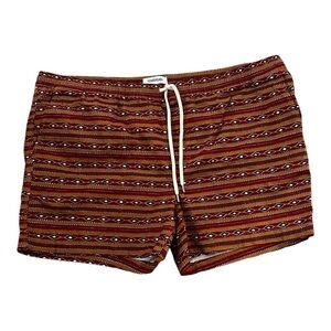 GoodThreads Tobacco Brown Line Geo Print Pull On Slim Fit Shorts Size XXL